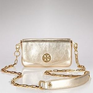 Tory Burch Gold Leather Crossbody Bag